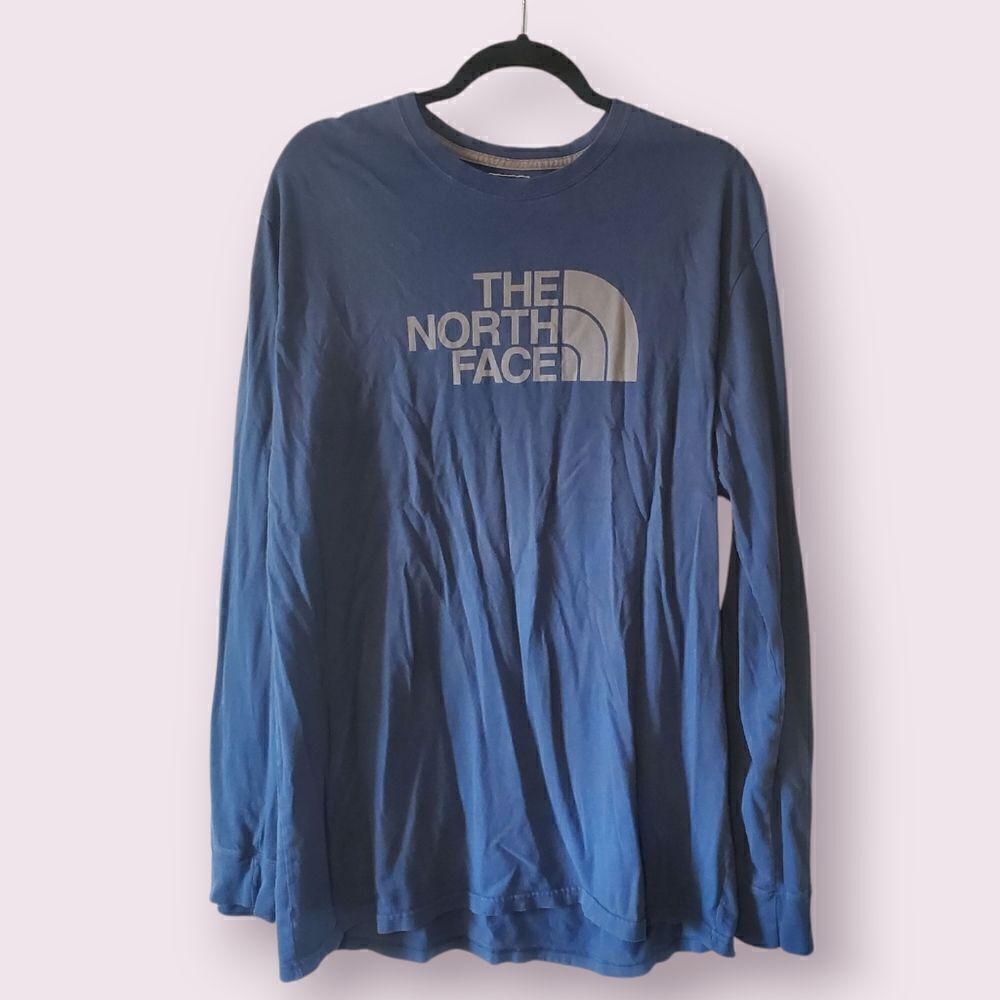 The North Face Long Sleeve Tee Shirt Mens XL Blue Climbing Outdoor Adult | EUC